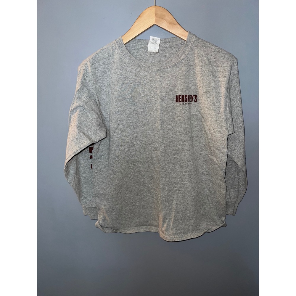 Gildan Hershey's Long Sleeve T-Shirt Heather Gray Youth Large Pennsylvania Logo